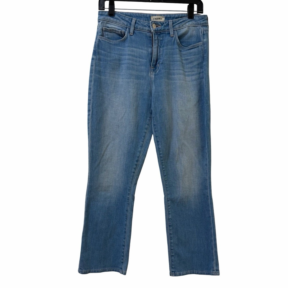 L'AGENCE Nadia Straight Leg Cropped High Rise‎ Jeans Size 28 Rockford Light Wash